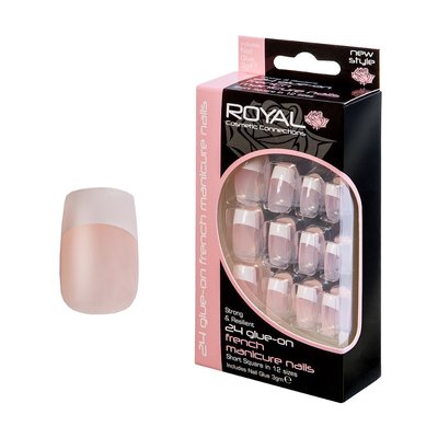 Накладные ногти в комплекте с клеем Royal Cosmetics 24 Glue-On Nail Tips "French Manicure Nails" 2215939 фото