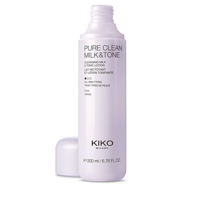 Очищаюче та тонізуюче молочко 2 в 1 для зняття макіяжу Kiko Pure Clean Milk & Tone М782 фото