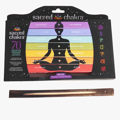 Набір ароматичних паличок з тримачем Sacred Chakra Incense Stick Gift Pack FR1341 фото