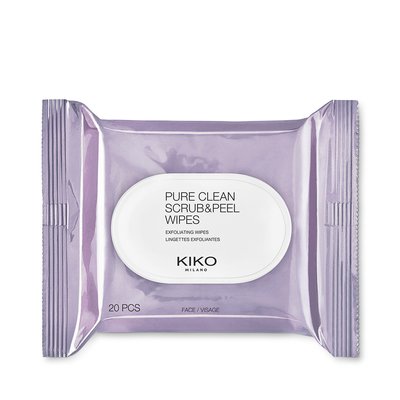 Вологі скрабуючі серветки для обличчя з освіжаючим ефектом Kiko Milano Pure Clean Scrub&Peel А563 фото