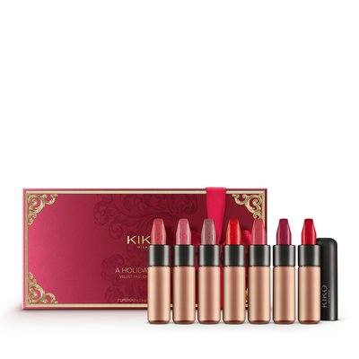 Набір з 7 кремових матових помад Kiko Milano A Holiday Fable Velvet Passion Lipstick Set 97865 фото