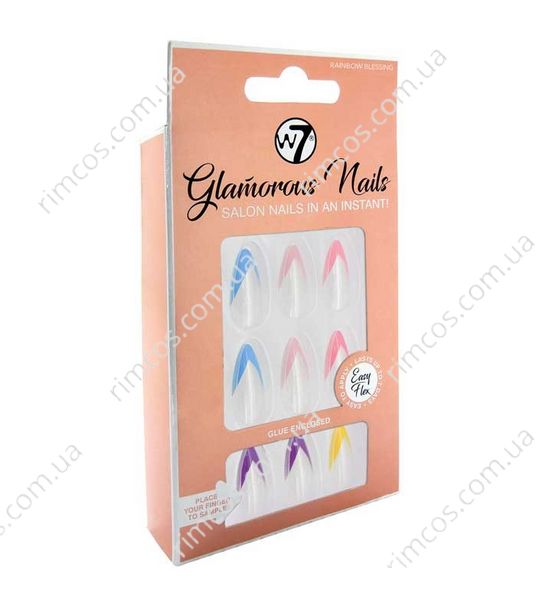 Накладные ногти с клеем W7 - Glamorous Nails Artificial Nails "Rainbow Blessing" 2216684 фото