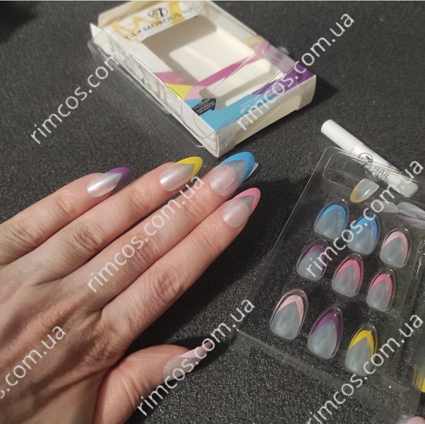 Накладные ногти с клеем W7 - Glamorous Nails Artificial Nails "Rainbow Blessing" 2216684 фото