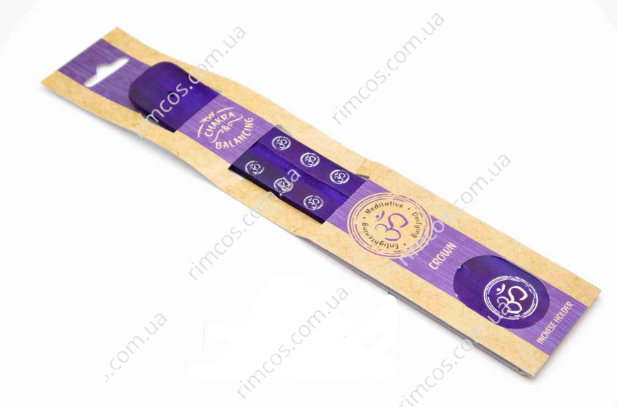 Дерев'яна підставка для ароматичних паличок Coloured Chakra Incense Holder CROWN фото