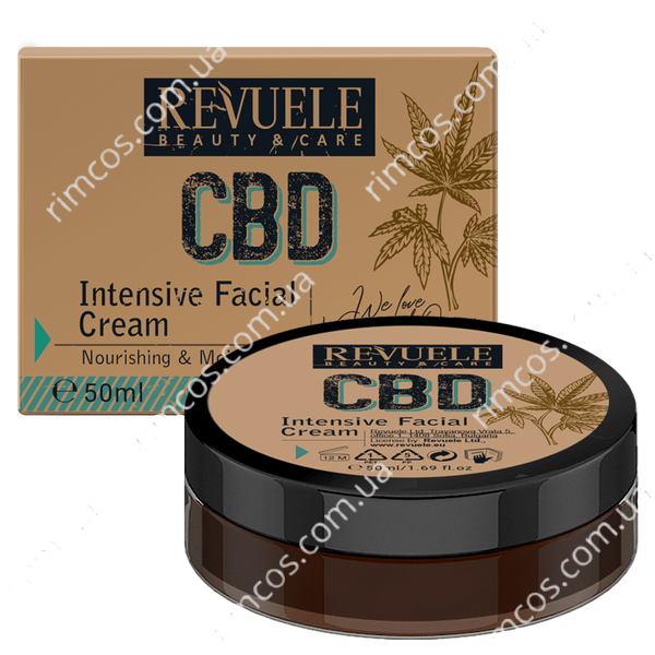 Крем для обличчя-відновлюючий Revuele CBD & Hemp Oil face cream Intensive 1970452 фото