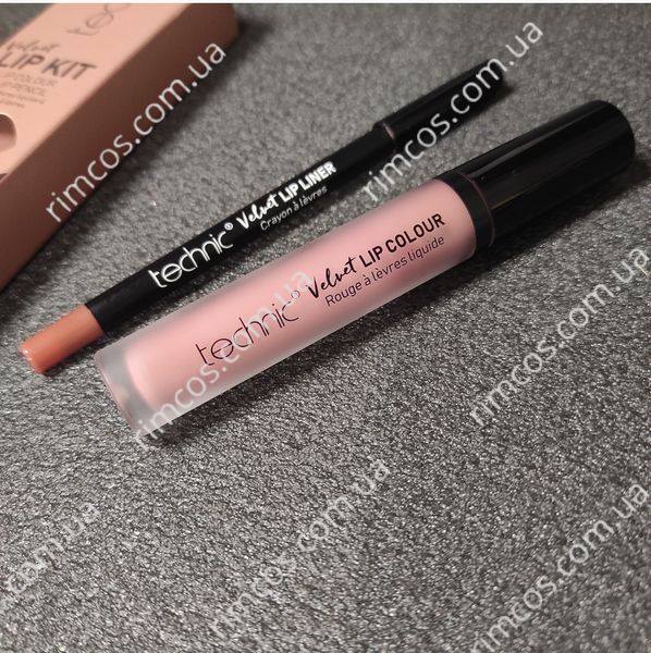 Набір для губ Technic Velvet Lip Kit Lip Liner + Liquid Lipstick "Tea Rose" TCSTea фото