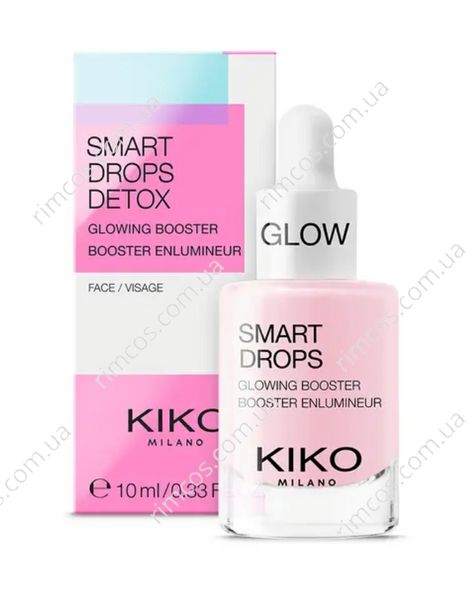 Комплект косметики Kiko Milano: сироватка проти тьмяної шкіри Smart Glow Drops + косметичка  Joyful Holiday Golden Dust Clutch SGD3 фото