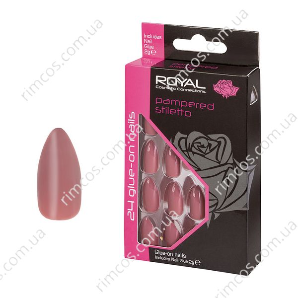 Накладні нігті в комплекті із клеєм Royal Cosmetics 24 Glue-On Nail Tips "Pampered Stiletto" 2216023 фото