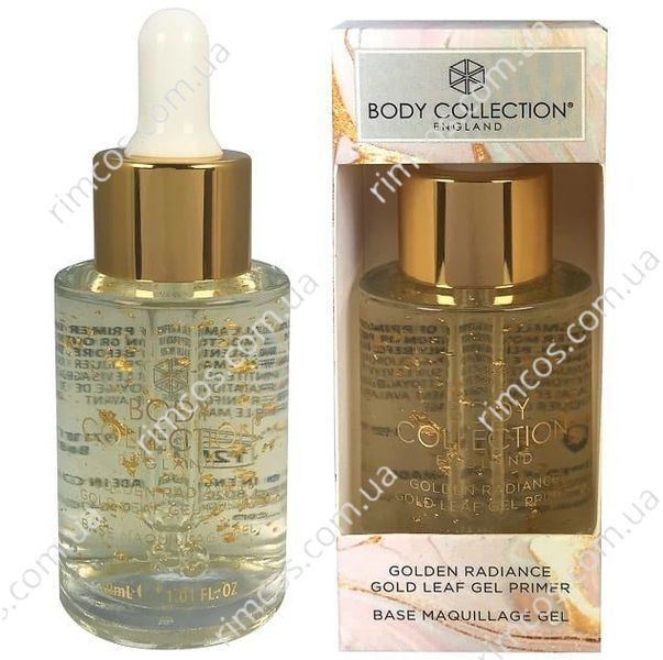 Сяючий гель-база для макіяжу Body Collection Gold Leaf Gel Primer Drops 2189756 фото