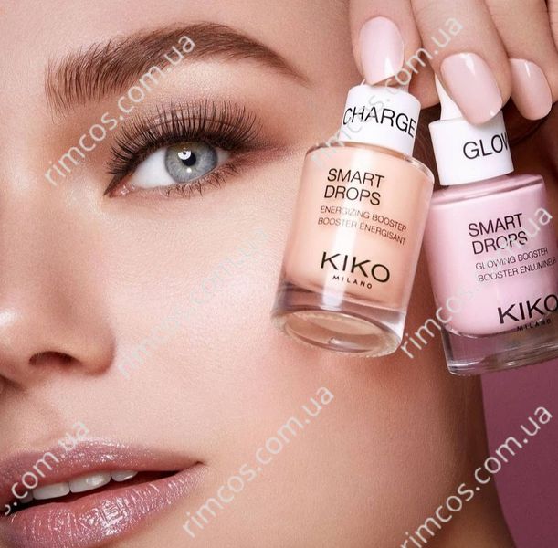 Комплект косметики Kiko Milano: сыворотка против тусклой кожи Smart Glow Drops + косметичка  Joyful Holiday Golden Dust Clutch SGD3 фото