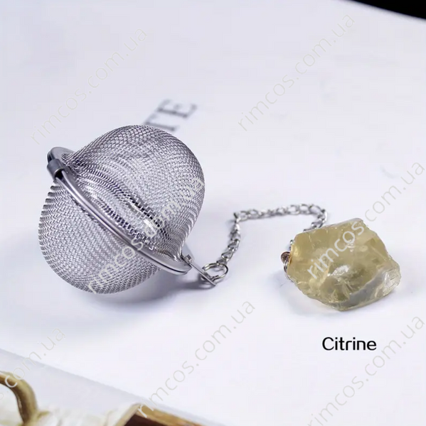 Ситечко для чая с необработанным камнем Цитрина, размер камня 25 мм 988976 фото