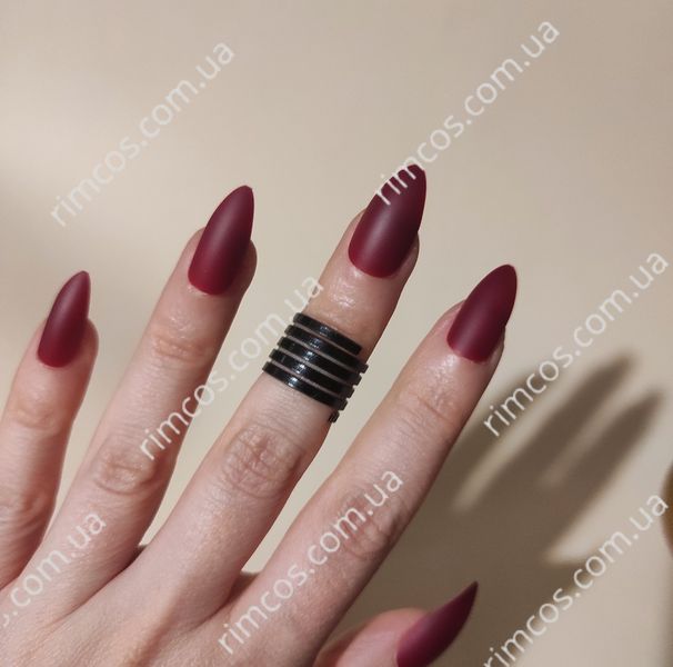 Накладні нігті із клеєм Technic Cosmetics False Nails Stiletto "Matte Burgundy" 1350 фото