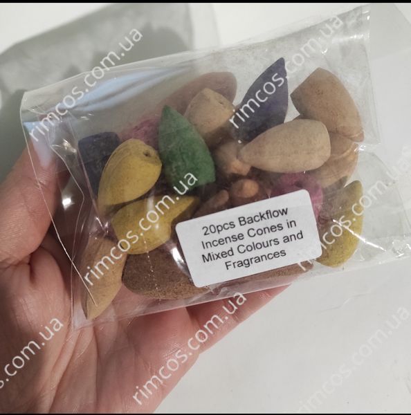Арома-конуси для димного водоспаду Backflow Incense Cones in Mixed Colours and Fragrances 20BS фото