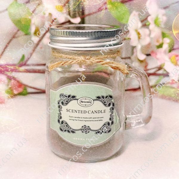 Крафтові арома свічки Scented Fragrance Candle in Handled Glass Jar MORCAN фото