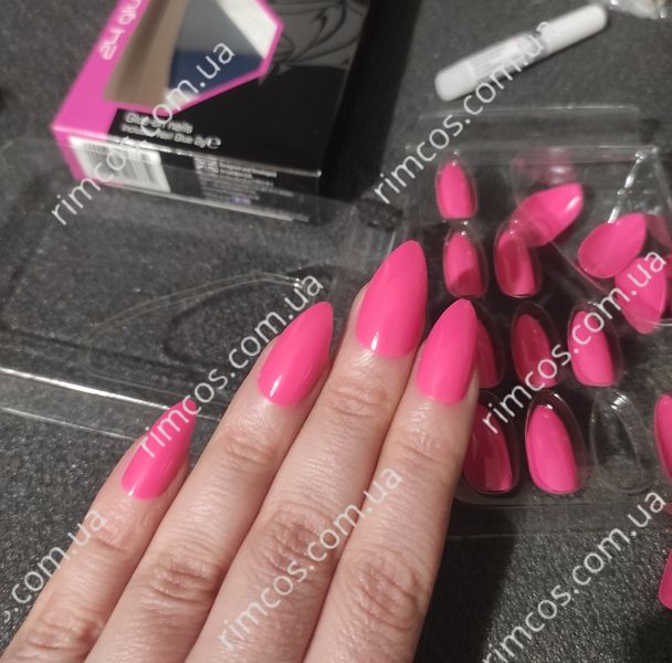 Накладные ногти в комплекте с клеем Royal Cosmetics 24 Glue-On Nail Tips "Pink Coral Stiletto" 7749 фото