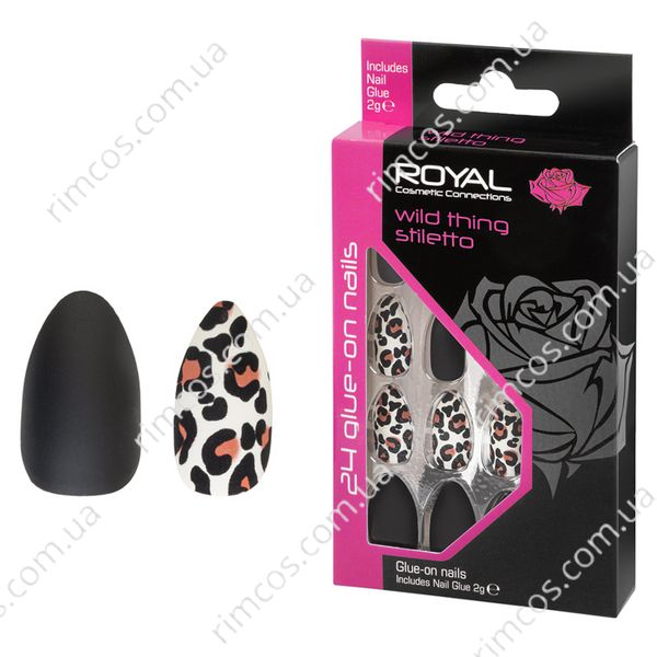 Накладные ногти в комплекте с клеем Royal Cosmetics 24 Glue-On Nail Tips "Wild Thing Stiletto" 1563 фото