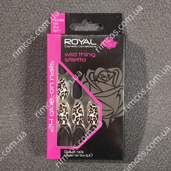 Накладні нігті в комплекті із клеєм Royal Cosmetics 24 Glue-On Nail Tips "Wild Thing Stiletto" 1563 фото