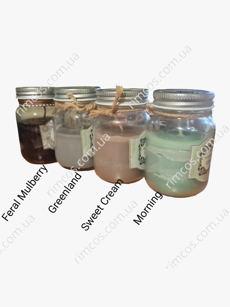 Крафтовые арома свечи Scented Fragrance Candle in Handled Glass Jar MORCAN фото