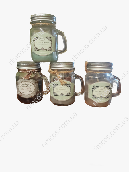 Крафтові арома свічки Scented Fragrance Candle in Handled Glass Jar MORCAN фото