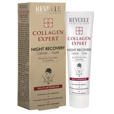 Нічний відновлюючий крем-філер для обличчя Revuele Collagen Expert Night Recovery Cream-Filler 2237007 фото
