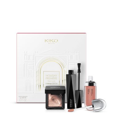 Подарунковий набір тіні для повік, туш, блиск для губ Kiko Milano Holiday Premiere Total Look Makeup Gift Set HPTLMGS4 фото