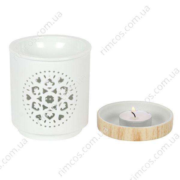 Керамічна аромалампа White Mandala Cut Out Oil Burner 34830 фото