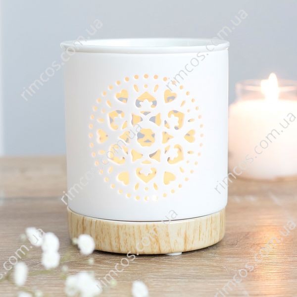 Керамічна аромалампа White Mandala Cut Out Oil Burner 34830 фото