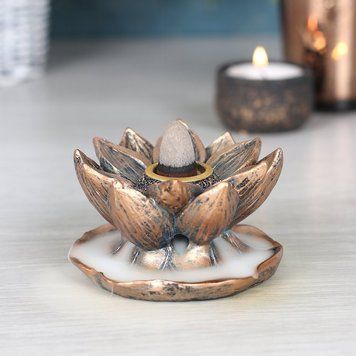 Підставка для арома-конусів Bronze Lotus Backflow Incense Burner BF2138 фото
