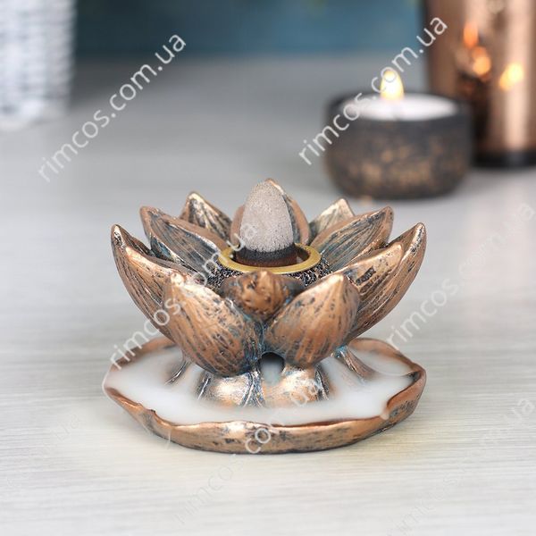 Підставка для арома-конусів Bronze Lotus Backflow Incense Burner BF2138 фото