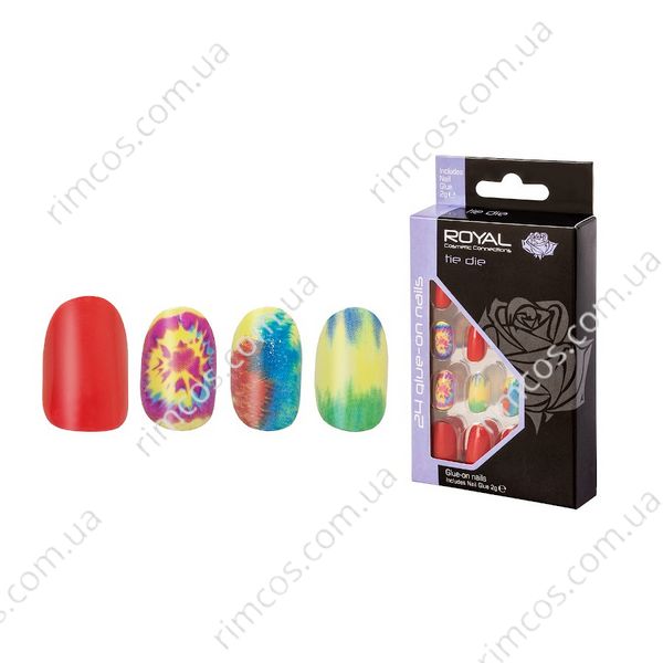 Накладные ногти в комплекте с клеем Royal Cosmetics 24 Glue-On Nail Tips "Tie Die" 2216032 фото