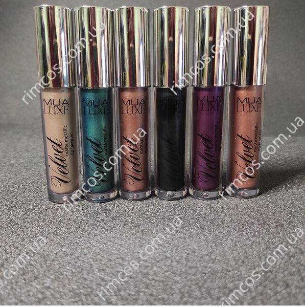 Стійка рідка матова помада з ефектом металік MUA Luxe Velvet Matte Metallic Lip Lacquer Liquid MLVMThanatos фото