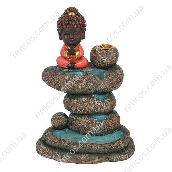 Керамическая подставка для благовоний Red Buddha and Rock Pond Backflow Incense Burner BF14331 фото