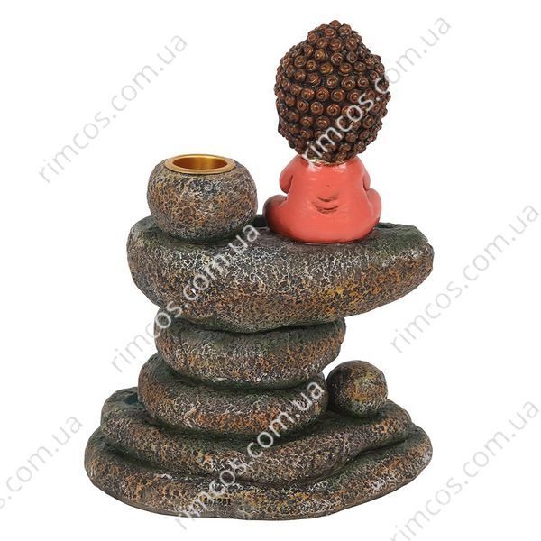 Керамическая подставка для благовоний Red Buddha and Rock Pond Backflow Incense Burner BF14331 фото