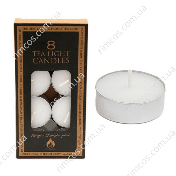 Упаковка 4-годинних чайних свічок без запаху Pack of 4-Hour Unscented Tealight Candles CD6085 фото