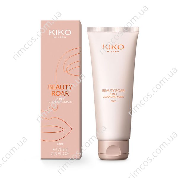 Очищувальний засіб, скраб та маска 3-в-1 Kiko Milano Beauty Roar 3-In-1 Cleansing Mask BR3&1CM фото