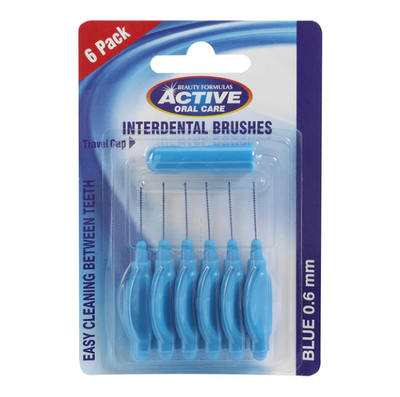 Міжзубні щітки Beauty Formulas Active Oral Care Interdental Brushes Blue, 0.6 мм, 6 шт 11358 фото
