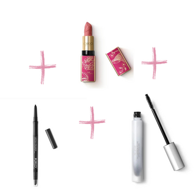 Комплект косметики Kiko Milano: стійка туш+водостійкий каял+стійка помада H239 фото