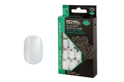 Накладные ногти с клеем Royal 24 Short Square False Nail Tips NNAI007 фото