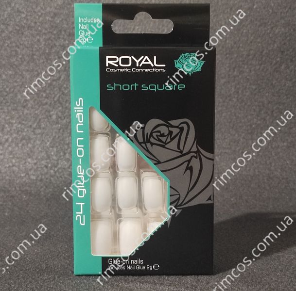 Накладные ногти с клеем Royal 24 Short Square False Nail Tips NNAI007 фото