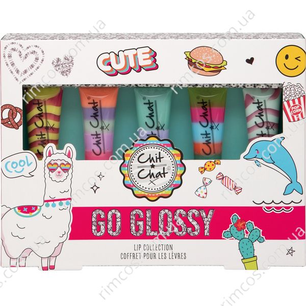 Набір блисків для губ Chit Chat by Technic Go Glossy Rainbow Lip Gloss Gift Set 991406 фото