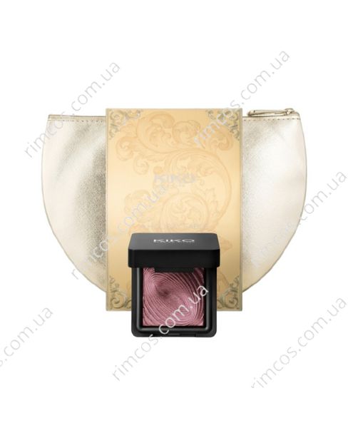 Комплект косметики Kiko Milano: тіні Water Eyeshadow у 203 відтінку + косметичка  Joyful Holiday Golden Dust Clutch WE203B фото