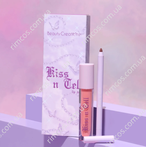 Набір для губ Блиск + Олівець Beauty Creations Kiss N Tell Lip Duo BGLKT фото