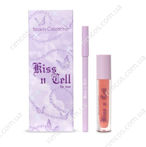 Набір для губ Блиск + Олівець Beauty Creations Kiss N Tell Lip Duo BGLKT фото