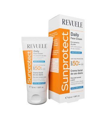 Зволожуючий сонцезахісний крем для нормальної  та сухої шкіри Revuele Extra hydration facial sunscreen Sunprotect SPF50+ 106574 фото