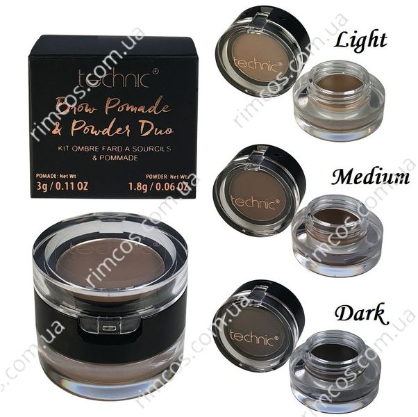 Тіні+помадка для брів Technic Brow Pomade Eyebrow Gel & Powder Duo 3074270 фото