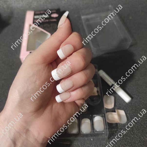 Накладні нігті в комплекті із клеєм Royal Cosmetics 24 Glue-On Nail Tips "French Manicure Nails" 2215939 фото