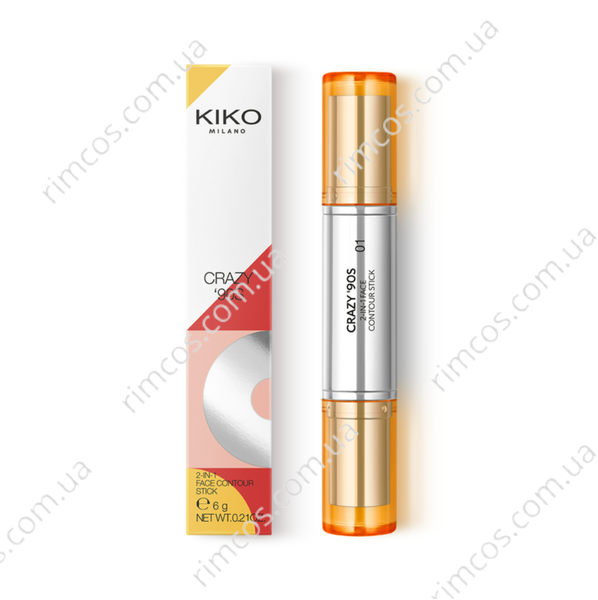Двухцветный кремовый стик для контура лица Kiko Milano Crazy '90s 2-In-1 Face Contour Stick C9001CI фото