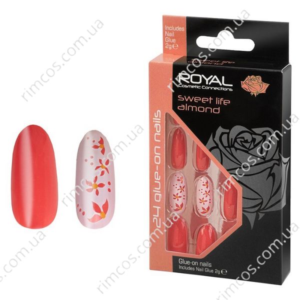 Накладные ногти в комплекте с клеем Royal Cosmetics 24 Glue-On Nail Tips "Sweet Life" 2215957 фото