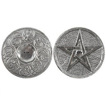 Двостороння підставка для пахощів Silver Pentagram Incense Holder 47630 фото