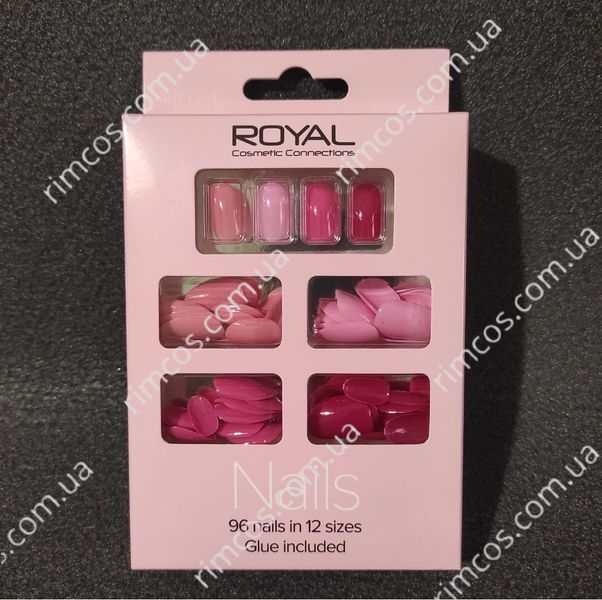 96 Накладних нігтів в комплекті із клеєм Royal Cosmetics 96 Glue-On Nail Tips "Pink" 39269 фото
